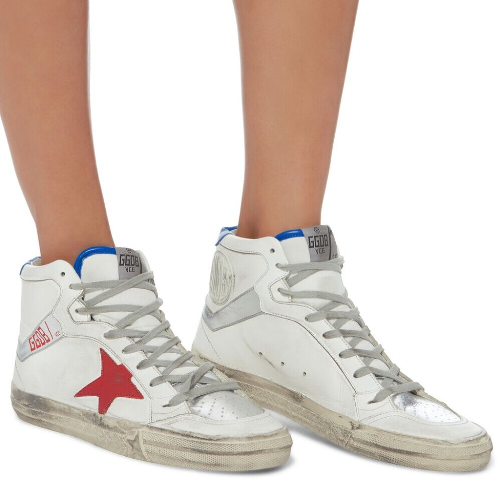 Golden Goose 2.12 High-Top Red Star Leather Sneakers EU36